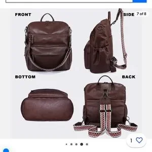 TVCDFG Leather Backpack Purse for Women Fashion Multipurpose Design Convertible Bags | Tvcdfg Leather Backpack Purse For Women Fashion  main image 2